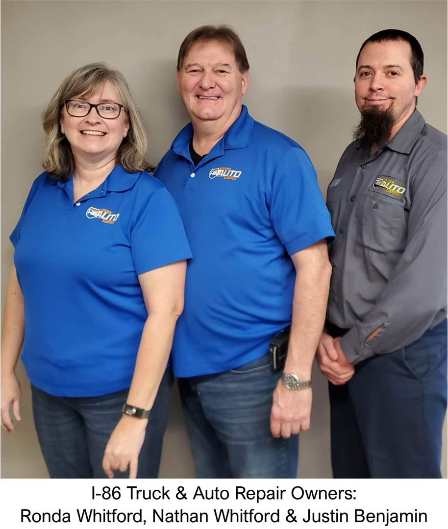 I-86 Truck & Auto Repair Owners: Ronda Whitford, Nathan Whitford & Justin Benjamin